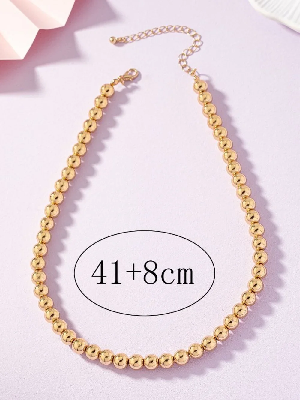 Yellow Gold Casual Women's Classic Beaded Necklace